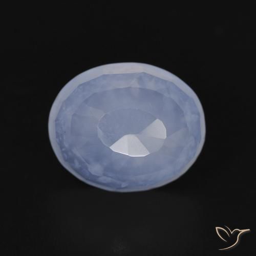 3.91ct Natürlicher Purpurblau Chalzedon, Oval, Transparent