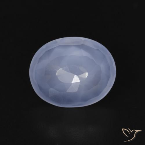 3.11ct Natürlicher Purpurblau Chalzedon, Oval, Transparent