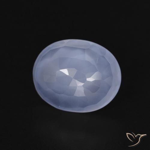9,17 ctw natürlicher Purpurblau Chalzedon, Oval, Transparent