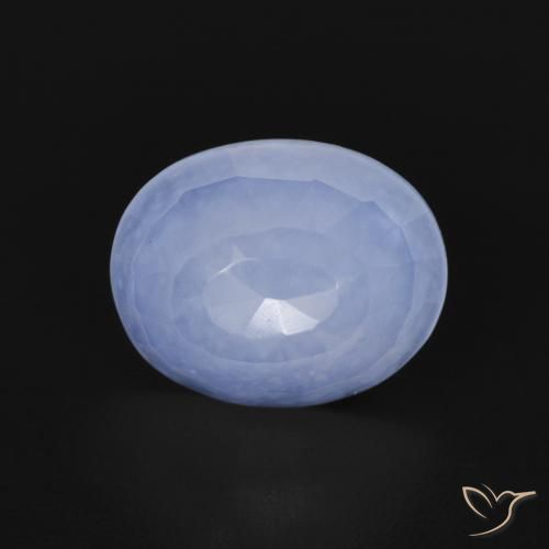 2.66ct Natürlicher Purpurblau Chalzedon, Oval, Transparent