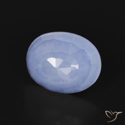 9,17 ctw natürlicher Purpurblau Chalzedon, Oval, Transparent