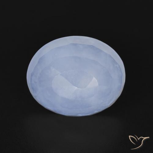 3.37ct Natürlicher Purpurblau Chalzedon, Oval, Transparent