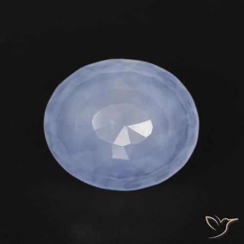 3.14ct Natürlicher Purpurblau Chalzedon, Oval, Transparent