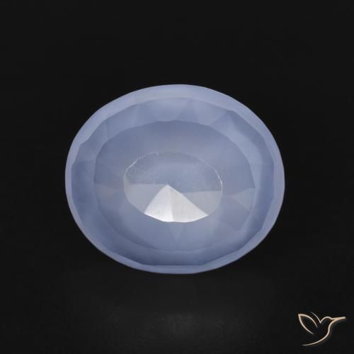 3.03ct Natürlicher Purpurblau Chalzedon, Oval, Transparent
