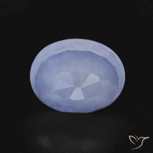 2.61ct Natürlicher Purpurblau Chalzedon, Oval, Transparent
