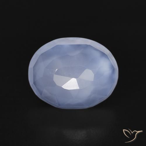 2.57ct Natürlicher Purpurblau Chalzedon, Oval, Transparent