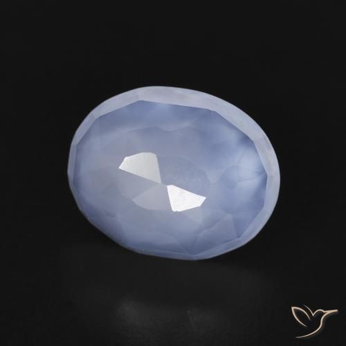 9,17 ctw natürlicher Purpurblau Chalzedon, Oval, Transparent