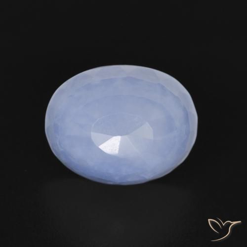 2.70ct Natürlicher Purpurblau Chalzedon, Oval, Transparent