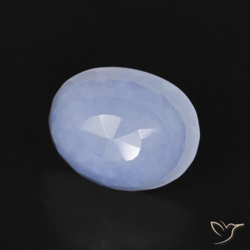 9,17 ctw natürlicher Purpurblau Chalzedon, Oval, Transparent