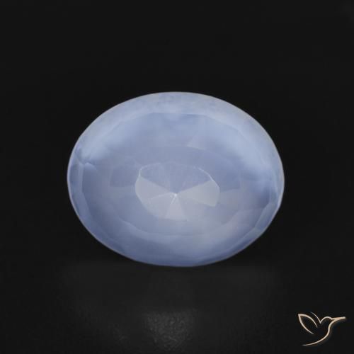 2.50ct Natürlicher Purpurblau Chalzedon, Oval, Transparent