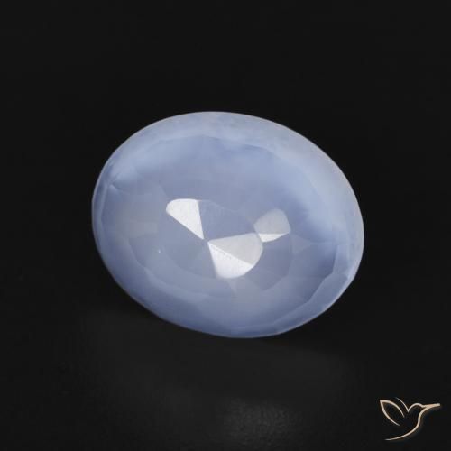 9,17 ctw natürlicher Purpurblau Chalzedon, Oval, Transparent