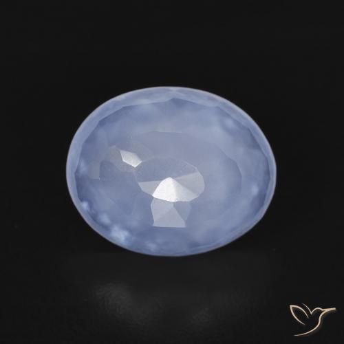 2.34ct Natürlicher Purpurblau Chalzedon, Oval, Transparent