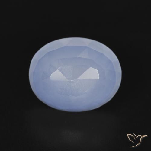 2.77ct Natürlicher Purpurblau Chalzedon, Oval, Transparent