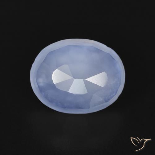 2.56ct Natürlicher Purpurblau Chalzedon, Oval, Transparent
