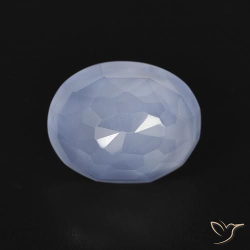 2.90ct Natürlicher Purpurblau Chalzedon, Oval, Transparent