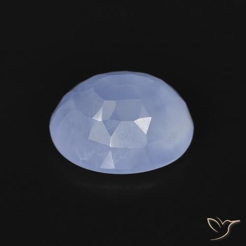 9,17 ctw natürlicher Purpurblau Chalzedon, Oval, Transparent