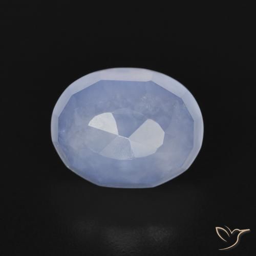2.96ct Natürlicher Purpurblau Chalzedon, Oval, Transparent