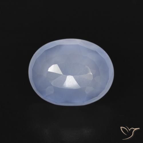 2.68ct Natürlicher Purpurblau Chalzedon, Oval, Transparent