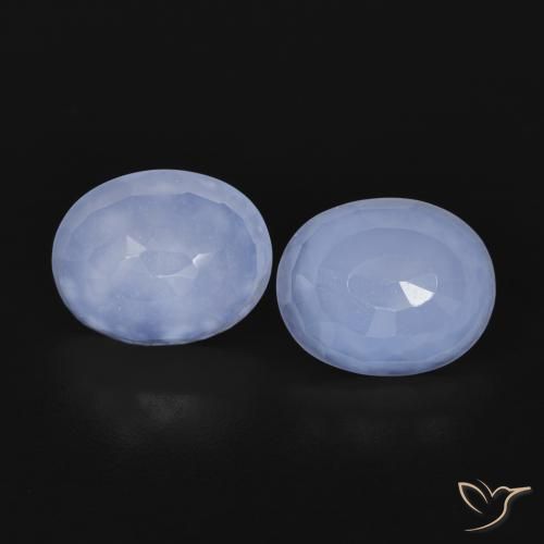 4.89ctw Natürlicher hellblau Chalzedon, Oval, Transparent