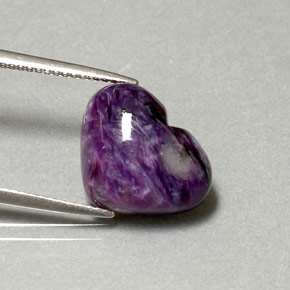 6,66 ctw natürlicher violetter Charoit, Herzform, Lichtundurchlässig