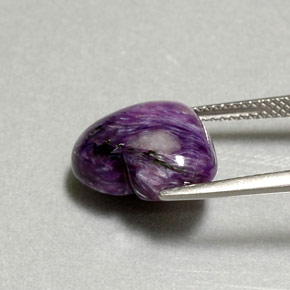 6,66 ctw natürlicher violetter Charoit, Herzform, Lichtundurchlässig