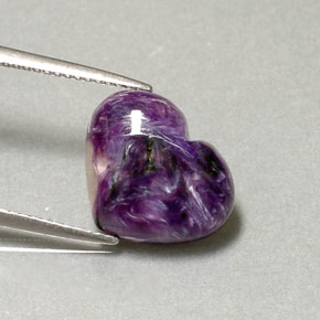 4,95 ctw natürlicher violetter Charoit, Herzform, Lichtundurchlässig