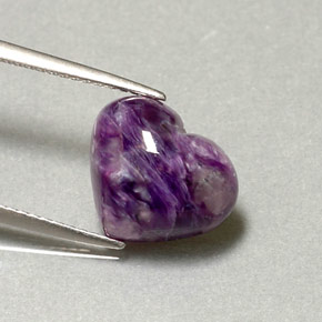 4,16 ctw natürlicher violetter Charoit, Herzform, Lichtundurchlässig