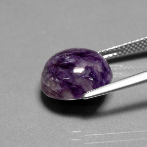 6,75 ctw natürlicher violetter Charoit, Rundschliff, Lichtundurchlässig