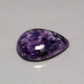 5,55 ctw natürlicher violetter Charoit, Birnenform, Lichtundurchlässig