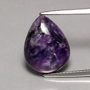5,55 ctw natürlicher violetter Charoit, Birnenform, Lichtundurchlässig