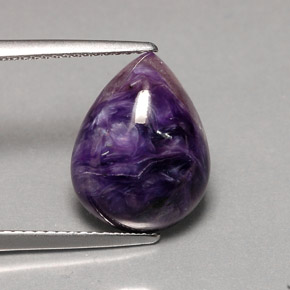 7,30 ctw natürlicher violetter Charoit, Birnenform, Lichtundurchlässig
