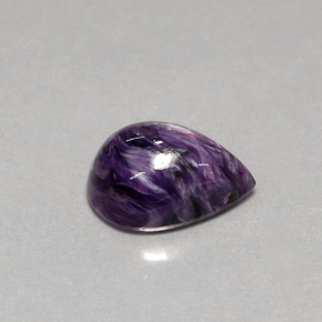 3,61 ctw natürlicher violetter Charoit, Birnenform, Lichtundurchlässig