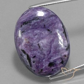 34,07 ctw natürlicher violetter Charoit, Oval Schliff, Lichtundurchlässig