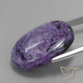 34,07 ctw natürlicher violetter Charoit, Oval Schliff, Lichtundurchlässig