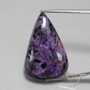 45.05ct Natürlicher tiefviolett Charoit, Birnenform, Lichtundurchlässig