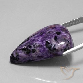 9,17 ctw natürlicher tiefviolett Charoit, Birnenform, Lichtundurchlässig