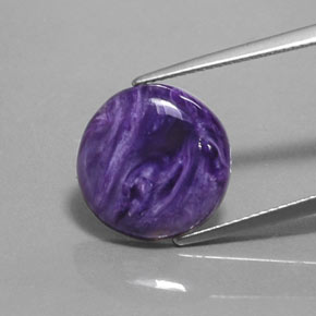 5,50 ctw natürlicher violetter Charoit, Rundschliff, Lichtundurchlässig