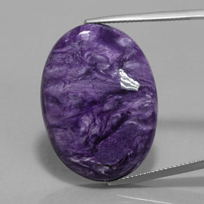 28,09 ctw natürlicher violetter Charoit, Oval Schliff, Lichtundurchlässig