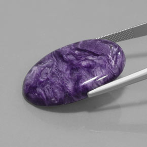 28,09 ctw natürlicher violetter Charoit, Oval Schliff, Lichtundurchlässig