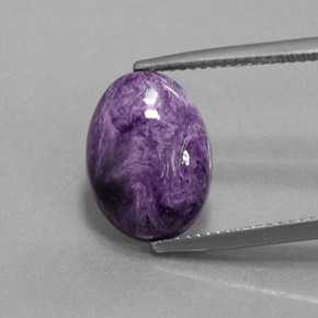 5,36 ctw natürlicher violetter Charoit, Oval Schliff, Lichtundurchlässig