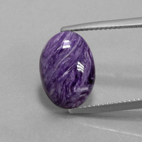 5,59 ctw natürlicher violetter Charoit, Oval Schliff, Lichtundurchlässig