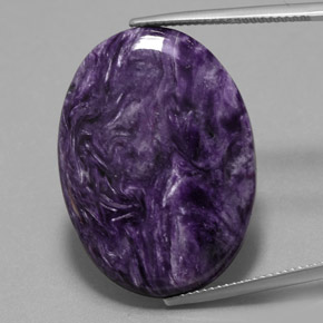 23,69 ctw natürlicher violetter Charoit, Oval Schliff, Lichtundurchlässig