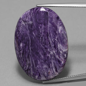 25,13 ctw natürlicher violetter Charoit, Oval Schliff, Lichtundurchlässig