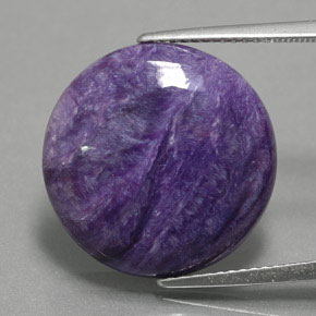 11,13 ctw natürlicher violetter Charoit, Rundschliff, Lichtundurchlässig