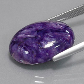 13,56 ctw natürlicher violetter Charoit, Oval Schliff, Lichtundurchlässig