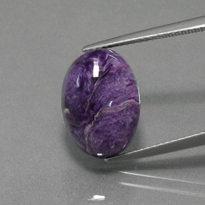 7,53 ctw natürlicher violetter Charoit, Oval Schliff, Lichtundurchlässig