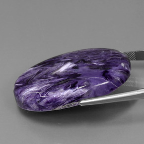 84,76 ctw natürlicher violetter Charoit, Oval Schliff, Lichtundurchlässig