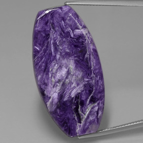 31,84 ctw natürlicher violetter Charoit, Fantasieschliff, Lichtundurchlässig