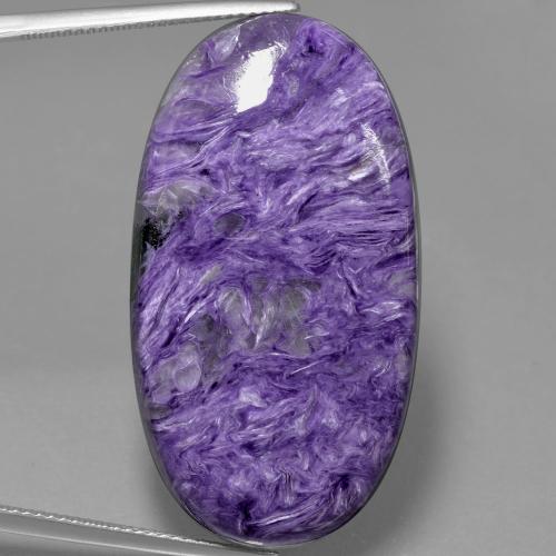 49,22 ctw natürlicher violetter Charoit, Oval Schliff, Lichtundurchlässig