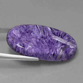 53,84 ctw natürlicher violetter Charoit, Oval Schliff, Lichtundurchlässig